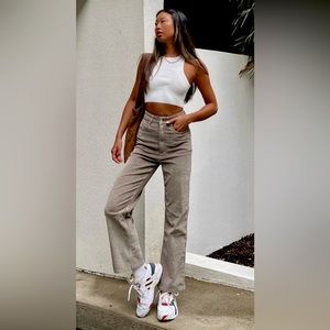 Glassons Recycled Cord High Rise Straight Leg Pant